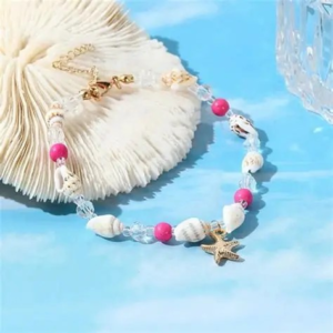 vòng tay vỏ sò & sao biển charm vàng